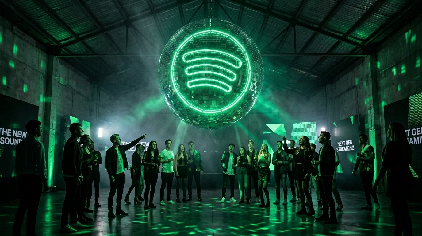 Spotify disco ball logo - logo design company