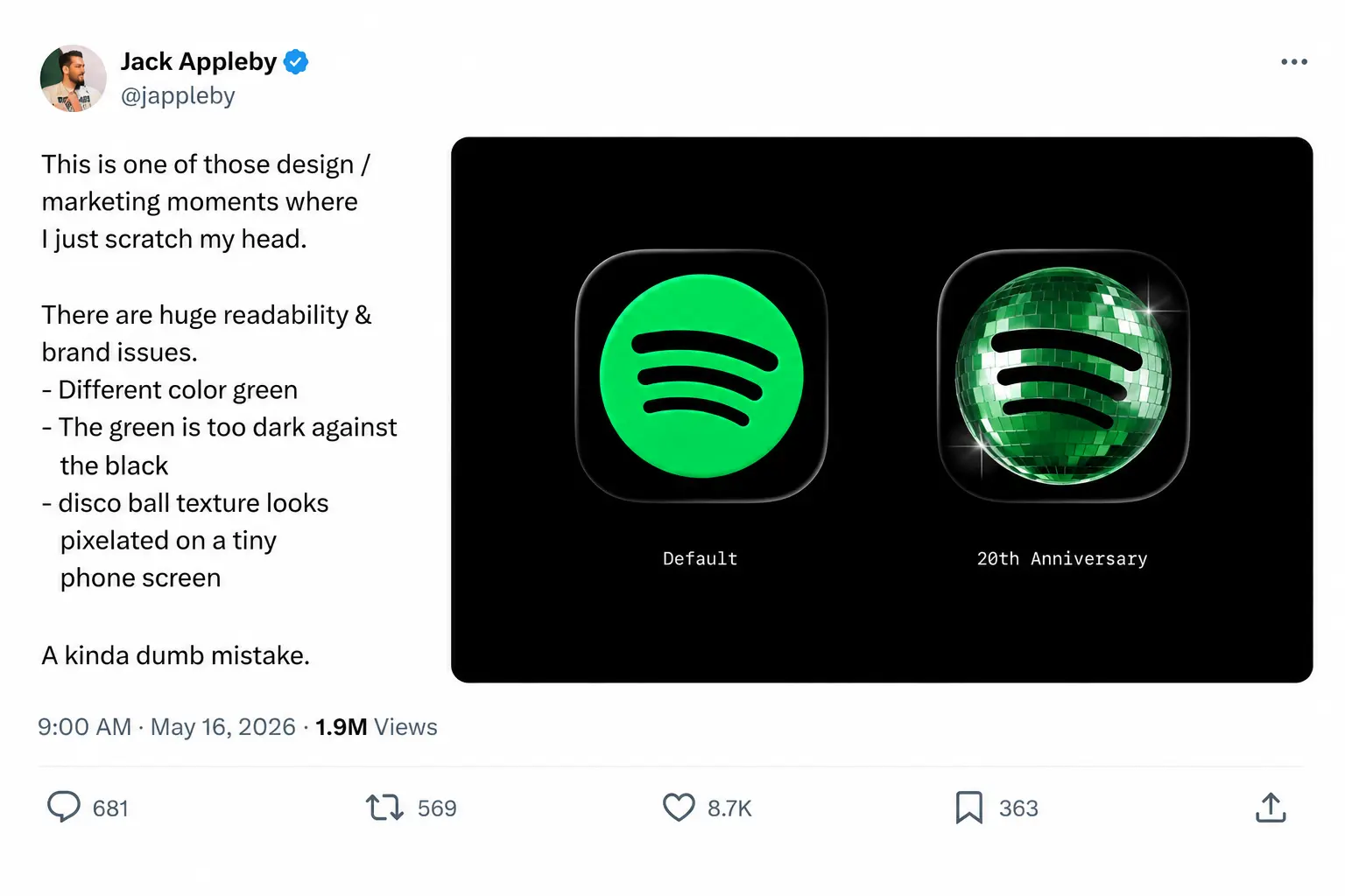 spotify tweet Jack Apple