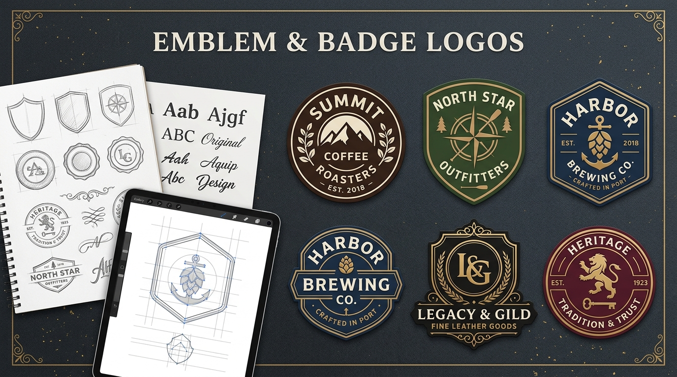 Emblem and Badge Logos - custom logo design