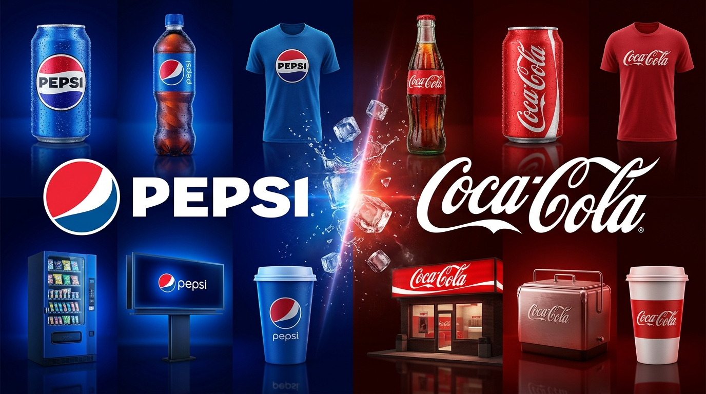 Pepsi-Coca-Cola rivalry - logo design firm