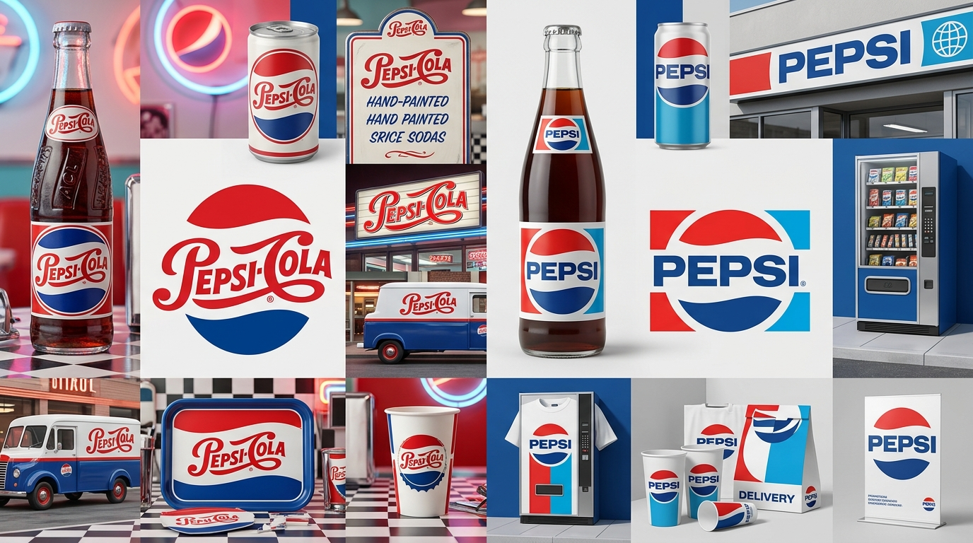 Pepsi logo evolution - logo design services