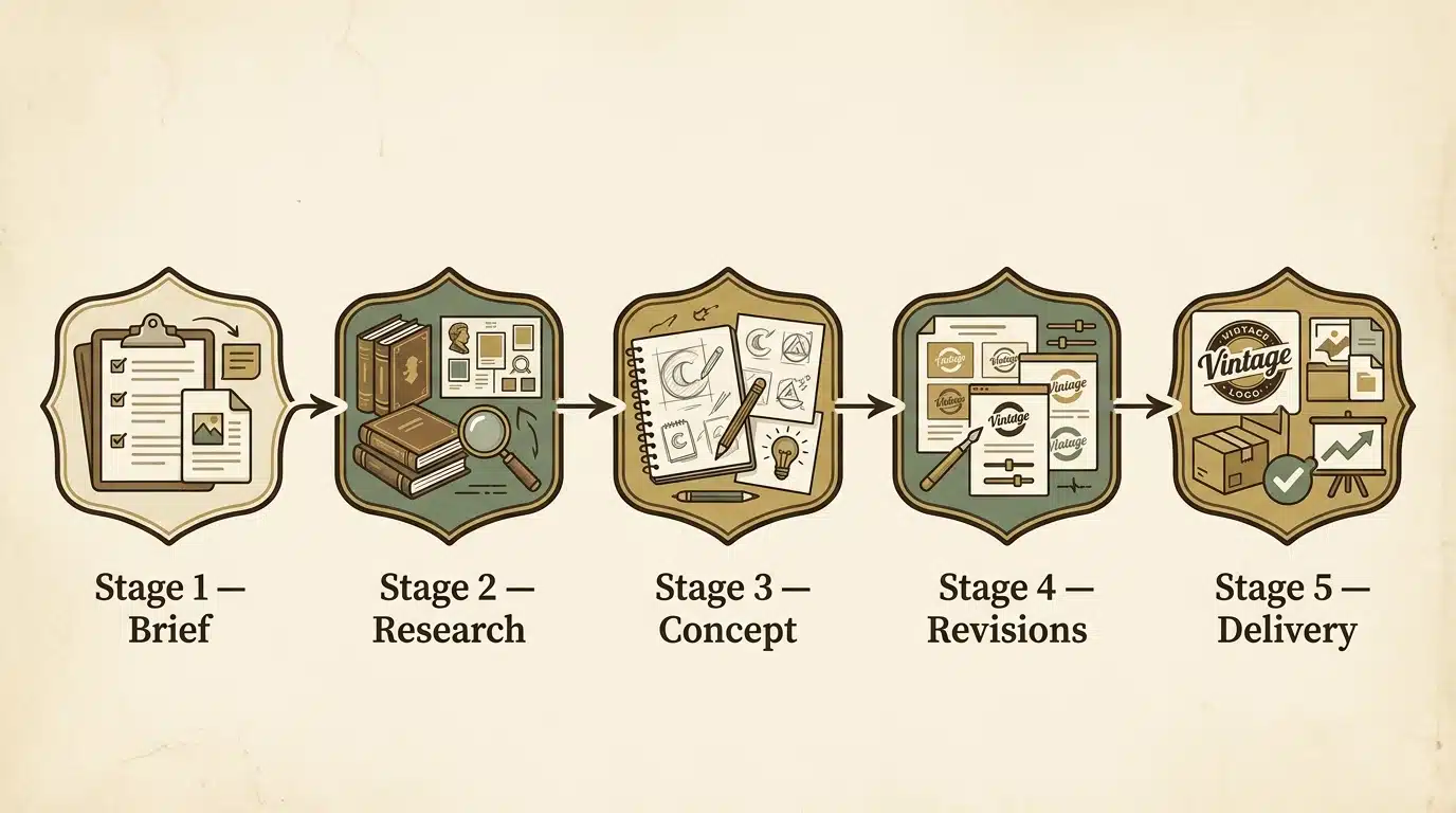 Vintage logo design process