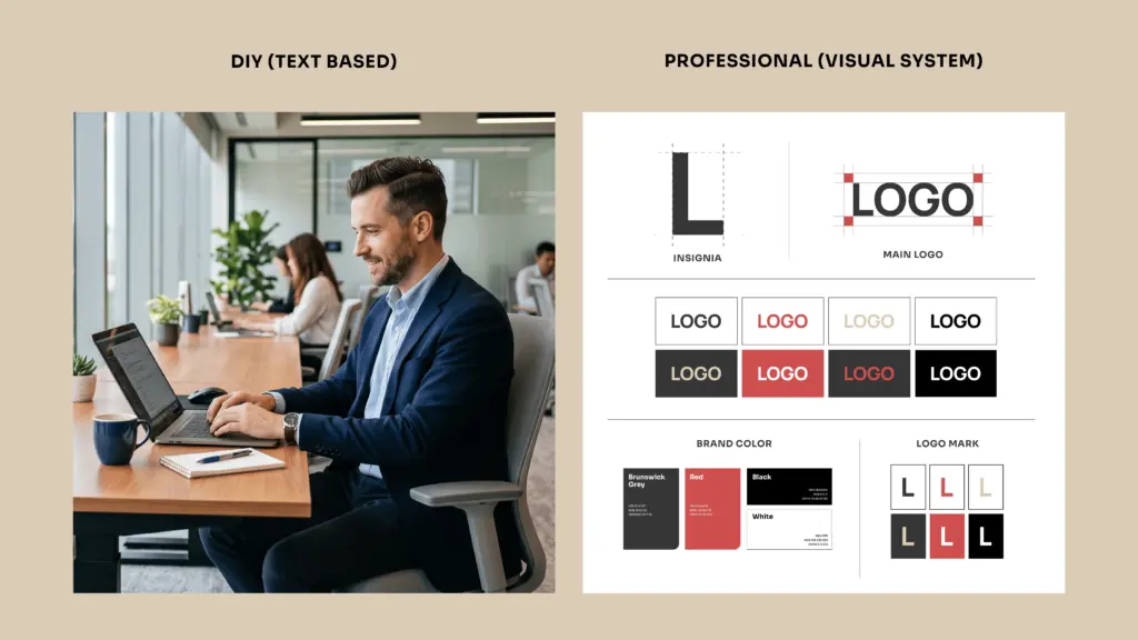 DIY vs Professional visual - Logo design services