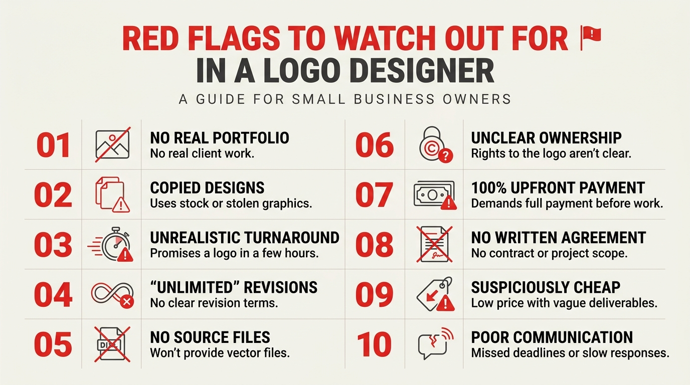 Logo designer red flags - Logo design company